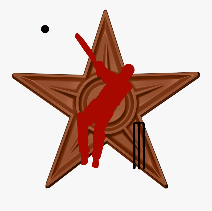Cricket Batsman Barnstar - All In One Religion Logos, Transparent Clipart