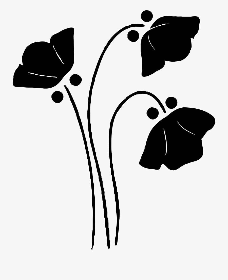 Silhouette Flower Clip Art - Silhouette Flowers Svg Free, Transparent Clipart