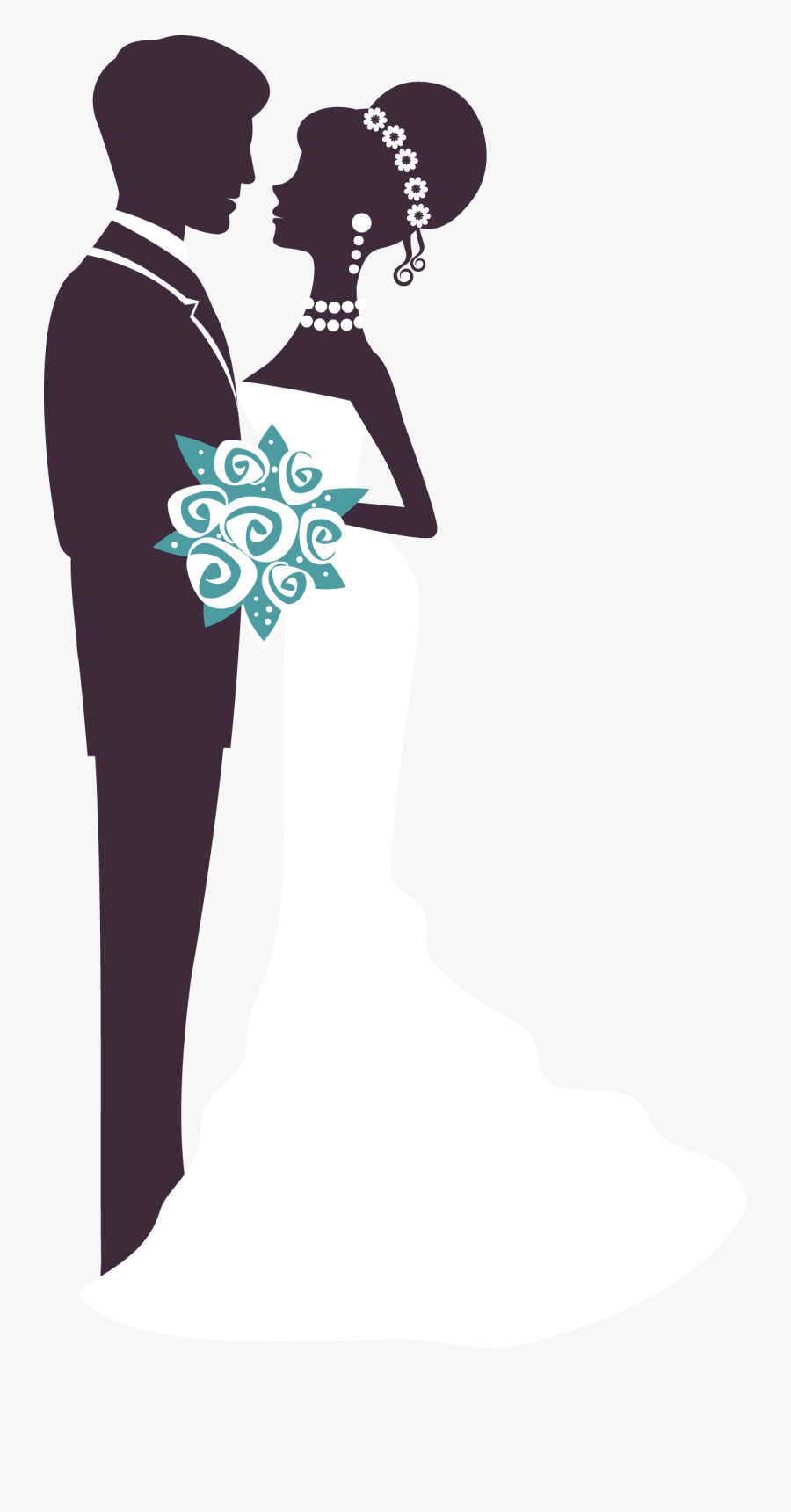 And Men Married Hand Bridegroom Marriage Drawn Clipart - Wedding Man Woman Drawing, Transparent Clipart