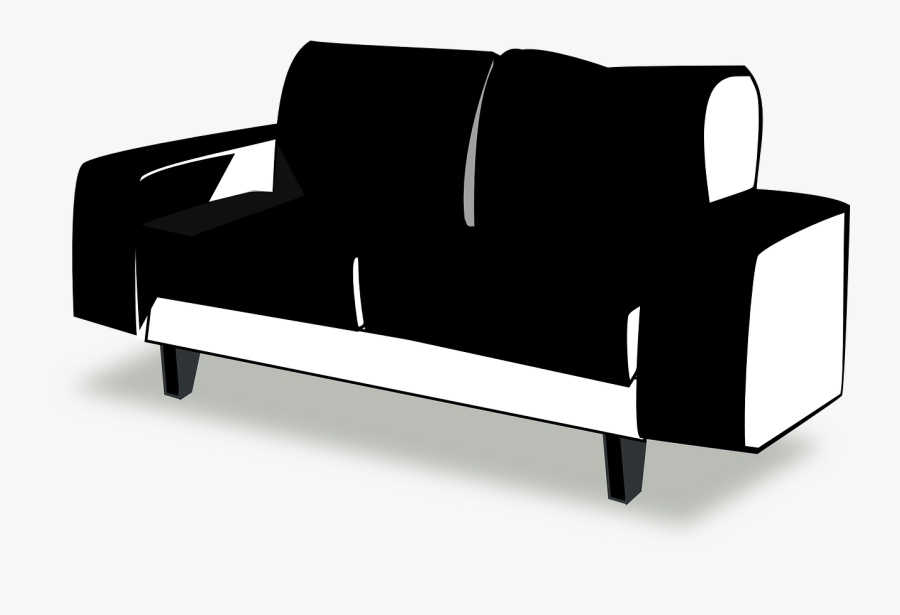 Couch Black Sofa Free Picture - Sofá Vetor Png, Transparent Clipart