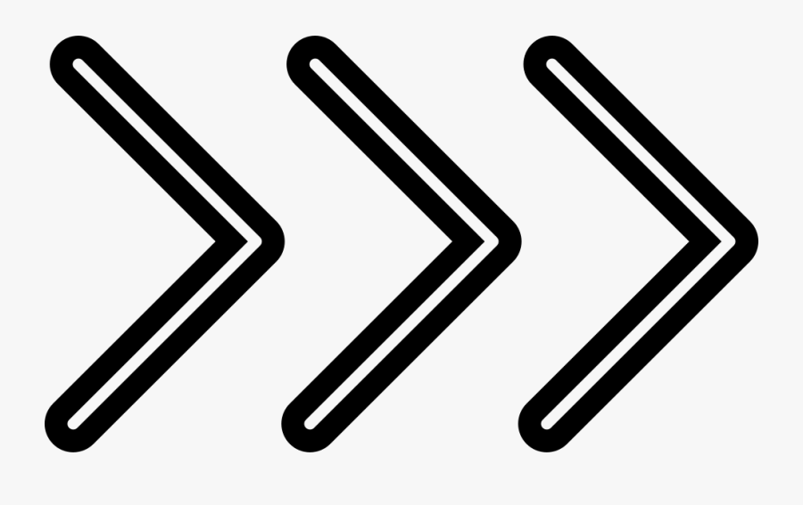 Three Chevron Arrows Pointing Right - 3 Arrows Pointing Right, Transparent Clipart