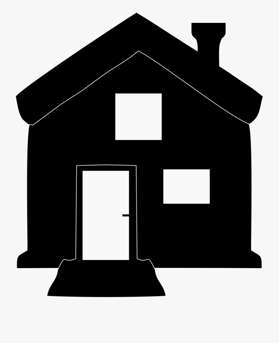 House With Chimney Black Icon Image - House, Transparent Clipart