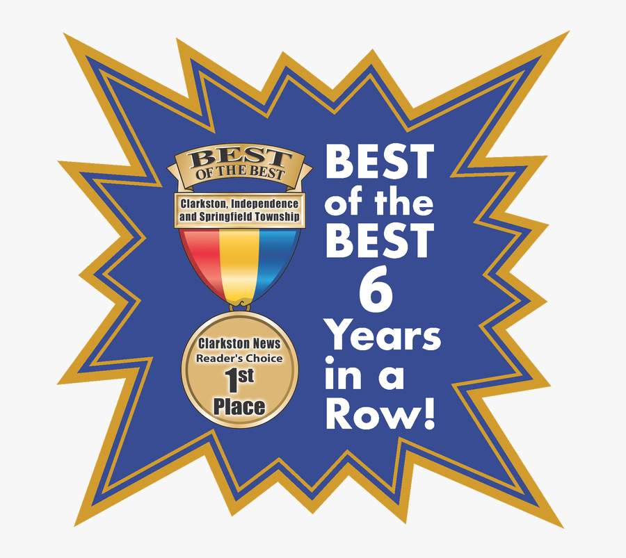 Clarkston Auto Wash Voted Best Of The Best For 6 Years - Emblem, Transparent Clipart