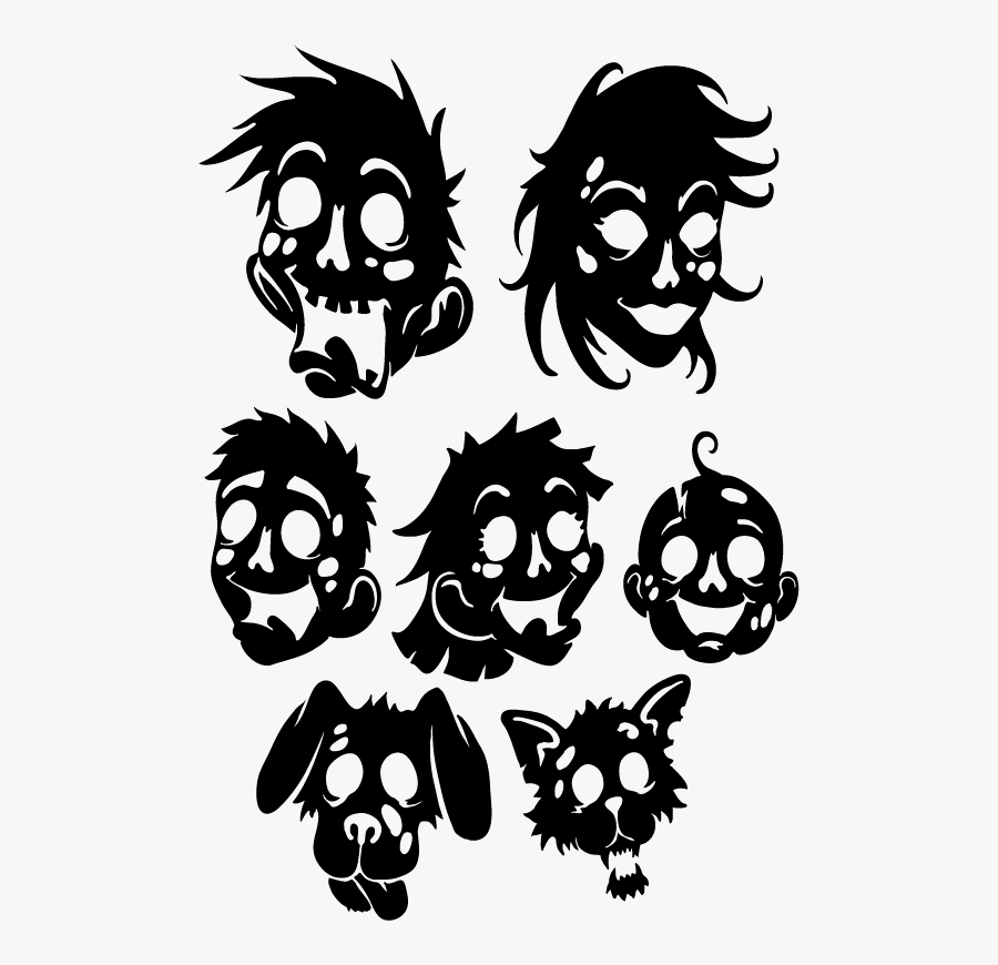 Zombie Family Decal Set - Zombie Decal, Transparent Clipart