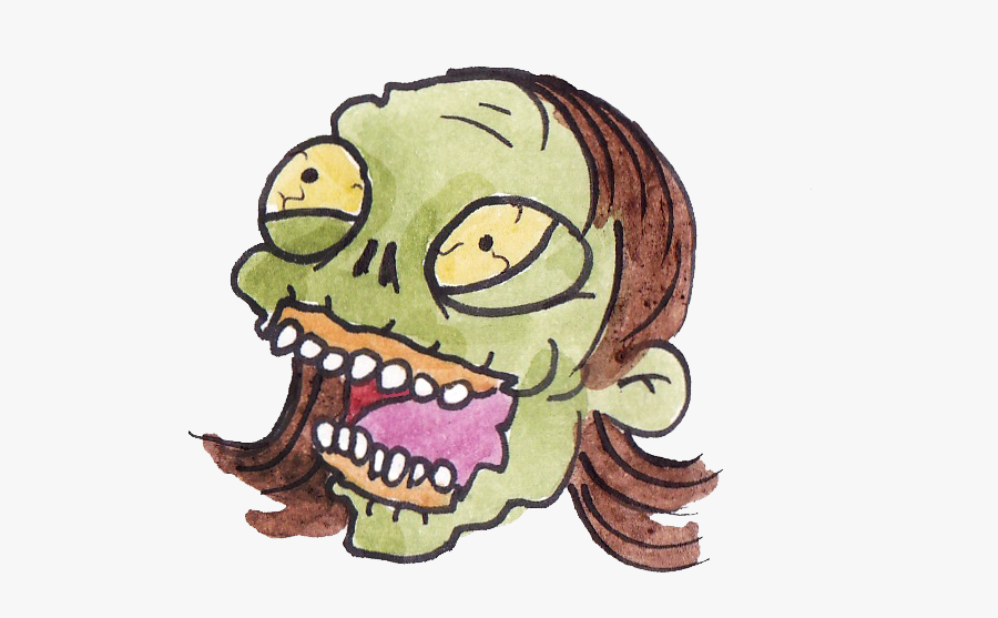 Green Lady Head - Cartoon, Transparent Clipart