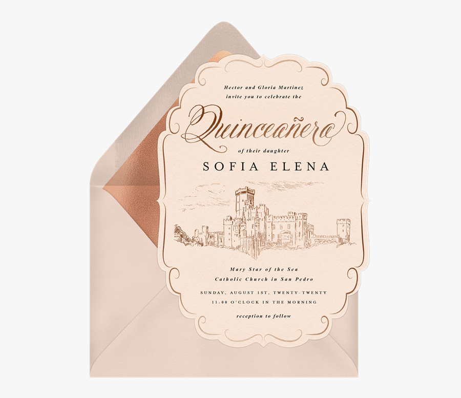 Royal Quinceañera Invitations From Greenvelope - Quinceanera Invitation, Transparent Clipart