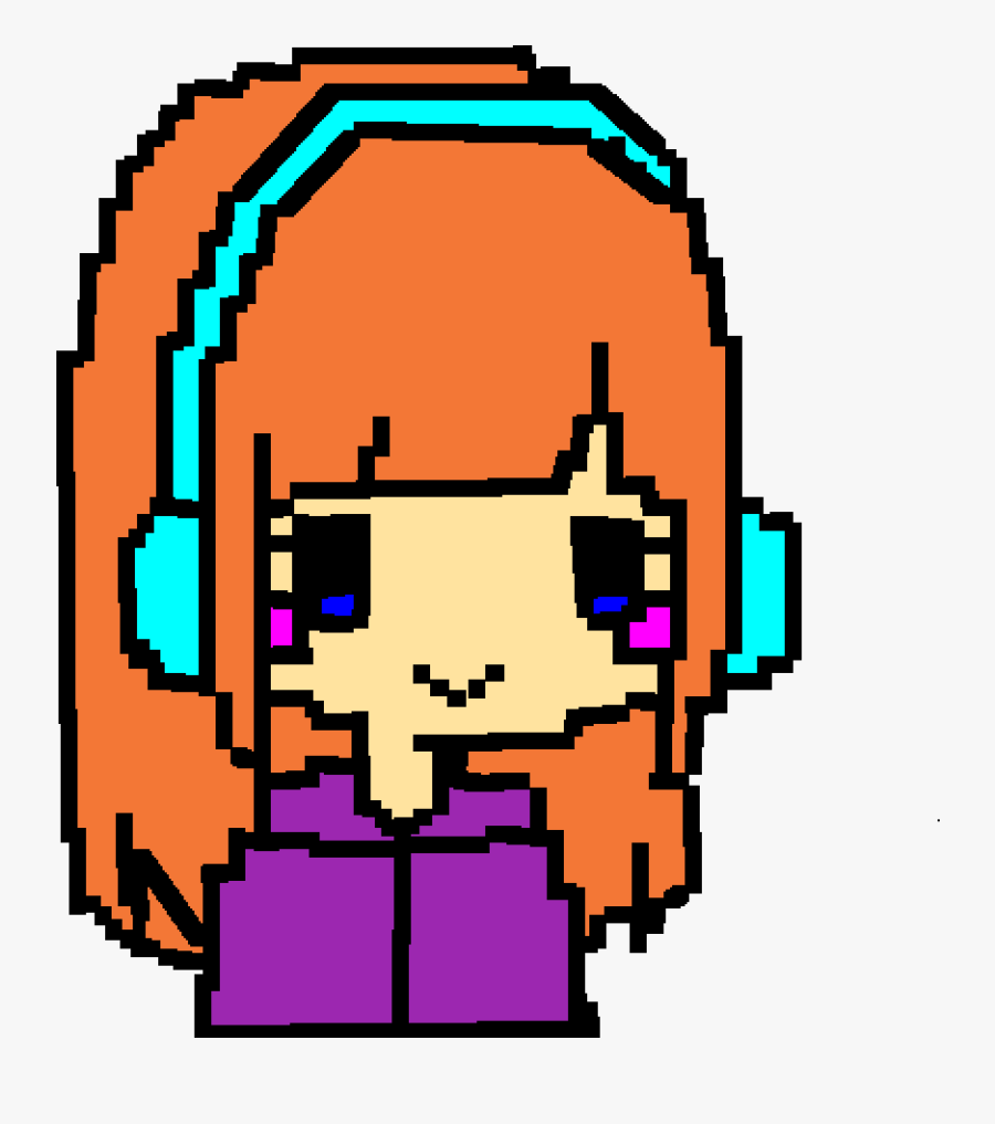Kawaii Pixel Anime Girl, Transparent Clipart
