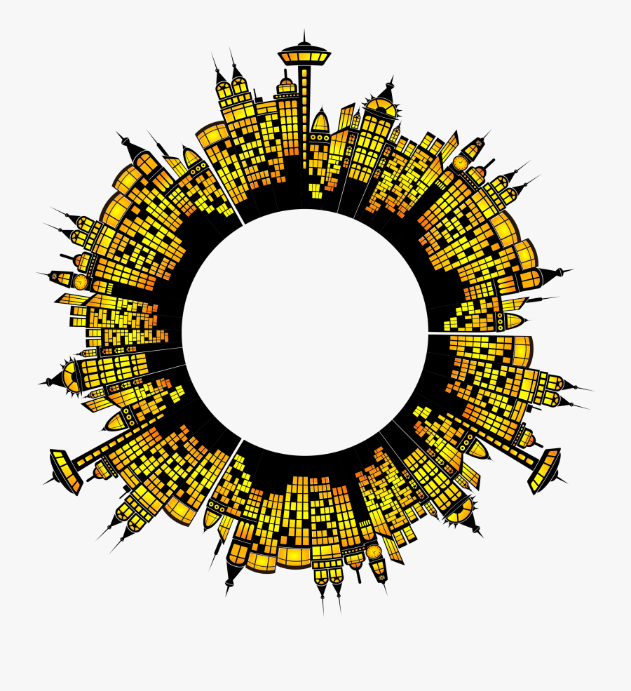 Bright City Radial 3 Clip Arts - Building Png Clipart Round, Transparent Clipart
