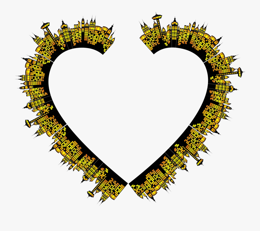 Bright City Heart Clip Arts - Heart, Transparent Clipart