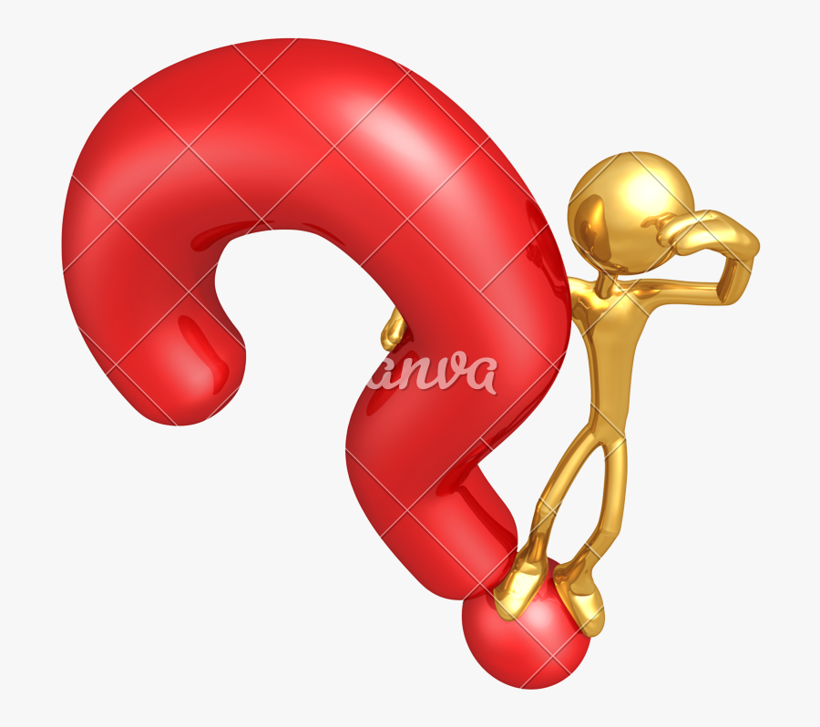 3d Man Behind The Giant Question Mark - Transparent Question 3d Marks, Transparent Clipart