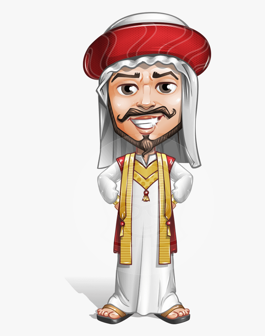 Traditional Arab Man Cartoon Vector Character Aka Saami - Old Arab Man Cart...