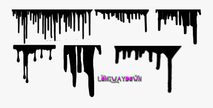 Clip Art Dripping Paint Brush - Black Paint Drips Png, Transparent Clipart