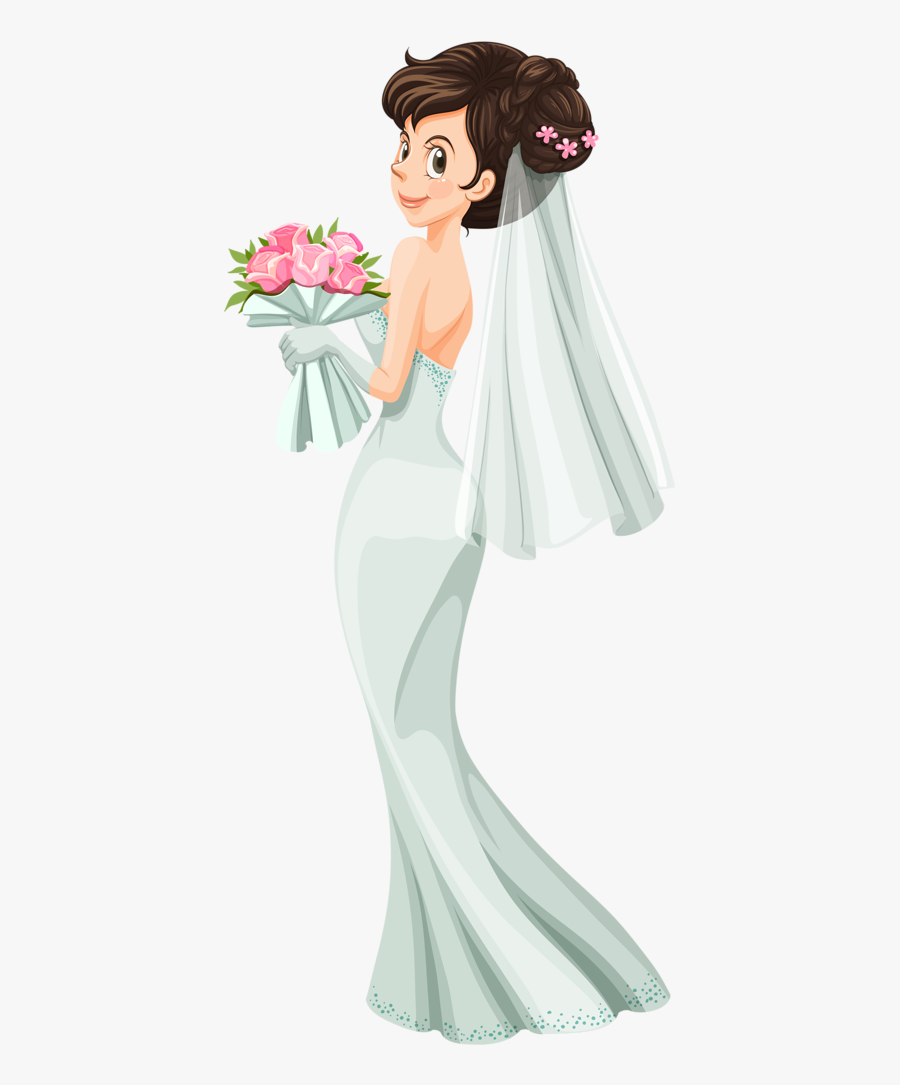 Beautiful Bride Cartoon, Transparent Clipart