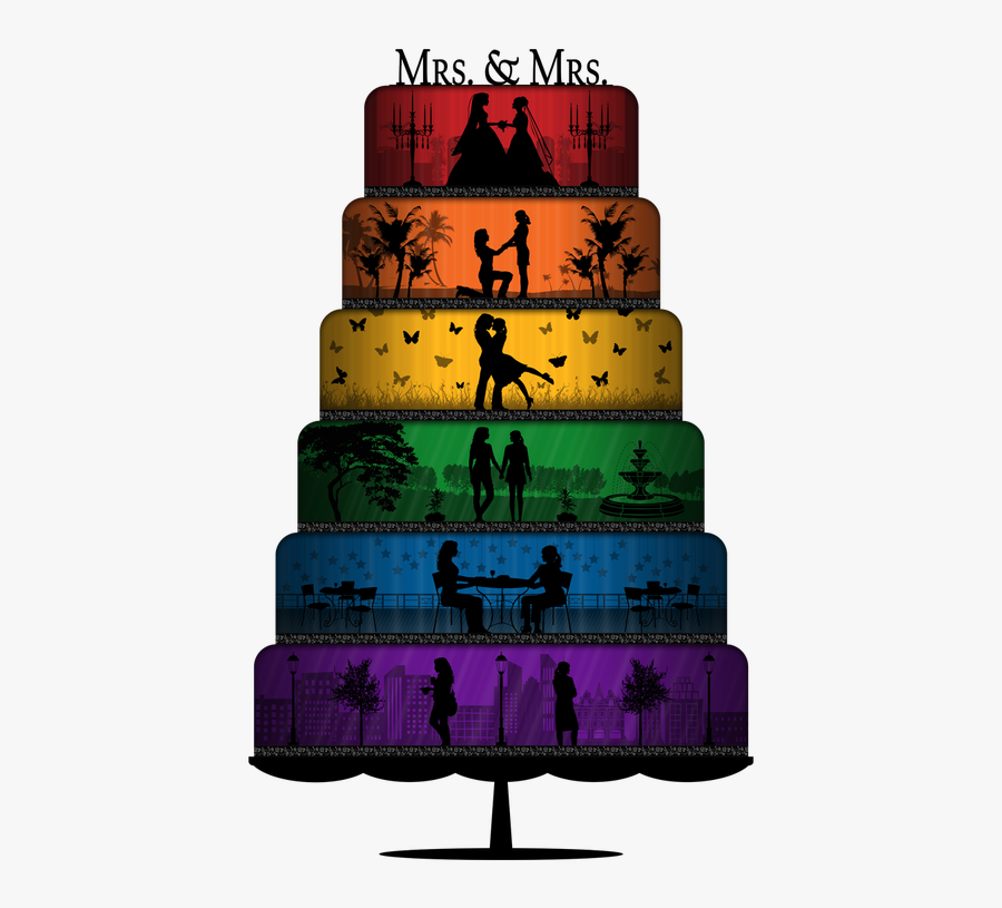 Transparent Cake Silhouette Png - Pasteles De Boda Gay, Transparent Clipart
