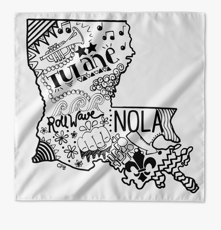Louisiana Bandana - Doodle, Transparent Clipart