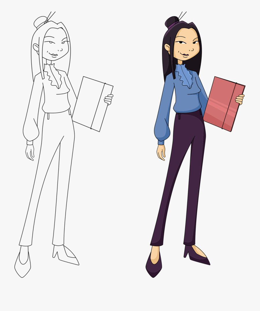 Transparent Asian Woman Clipart - Japanese Vector Character, Transparent Clipart