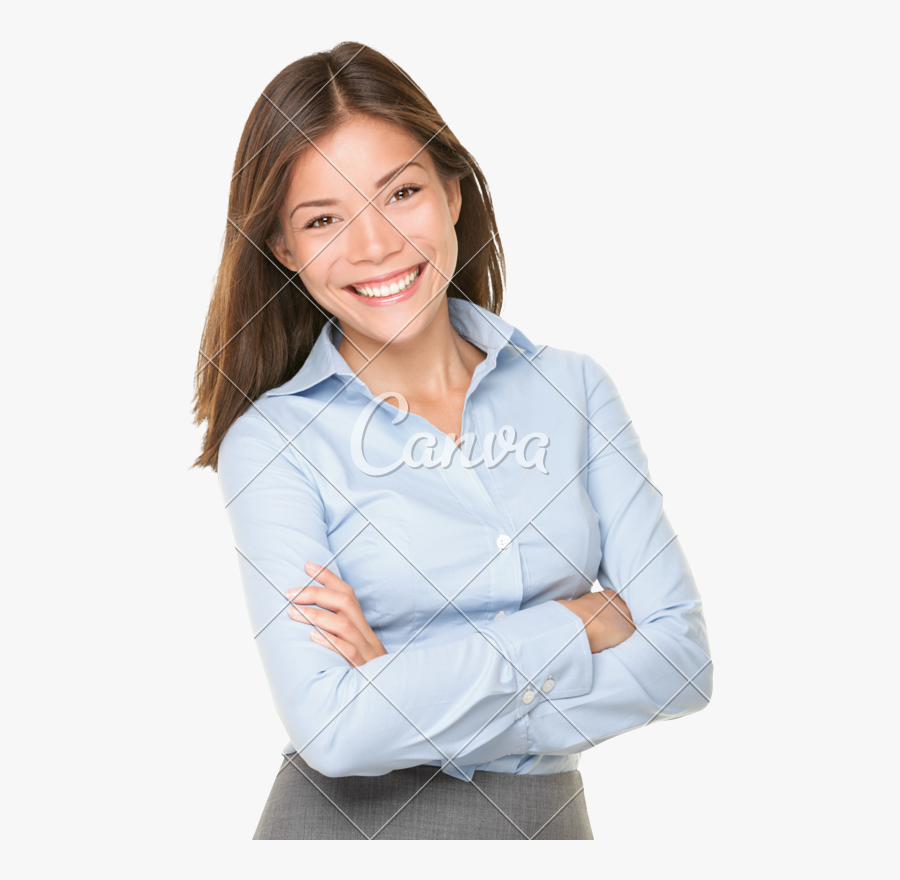 Clip Art Asian Smiling - Girl With Arms Crossed Png, Transparent Clipart