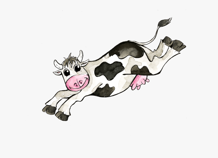 Cows Jump Cartoon Transparent, Transparent Clipart