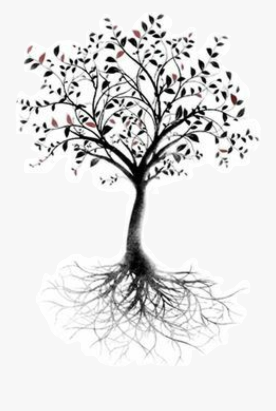 Tree Of Life Root Tattoo Branch - Black Tree Silhouette Tattoo, Transparent Clipart