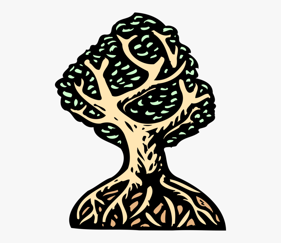Vector Illustration Of Deciduous Forest Tree Of Life - Word, Transparent Clipart