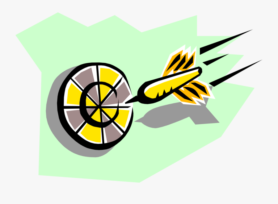 Vector Illustration Of Traditional Pub Game Dartboard - Graphic Design, Transparent Clipart