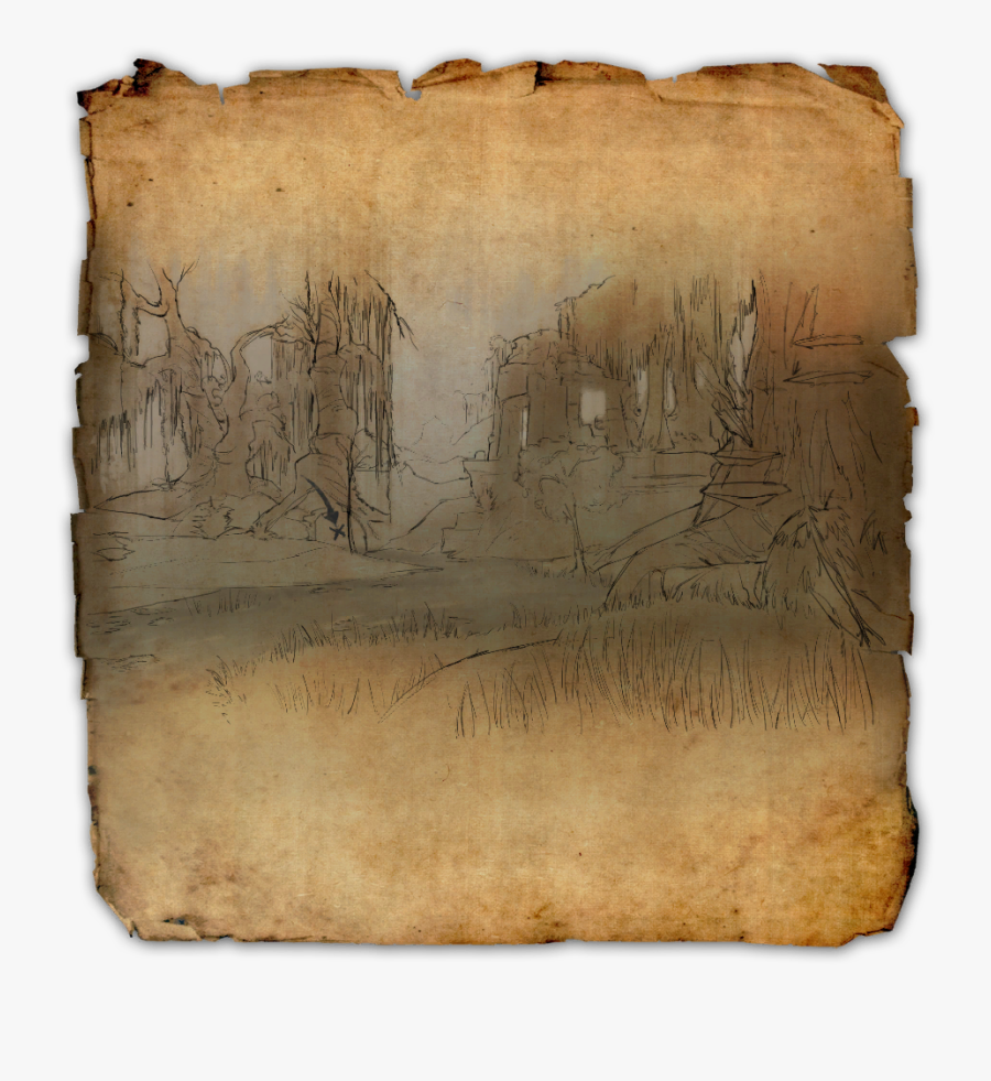 Transparent Scrolls Png - Shadowfen Treasure Map 3, Transparent Clipart