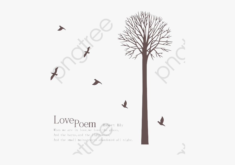 Bird Clipart Tree - Love Birds In A Tree Poem, Transparent Clipart