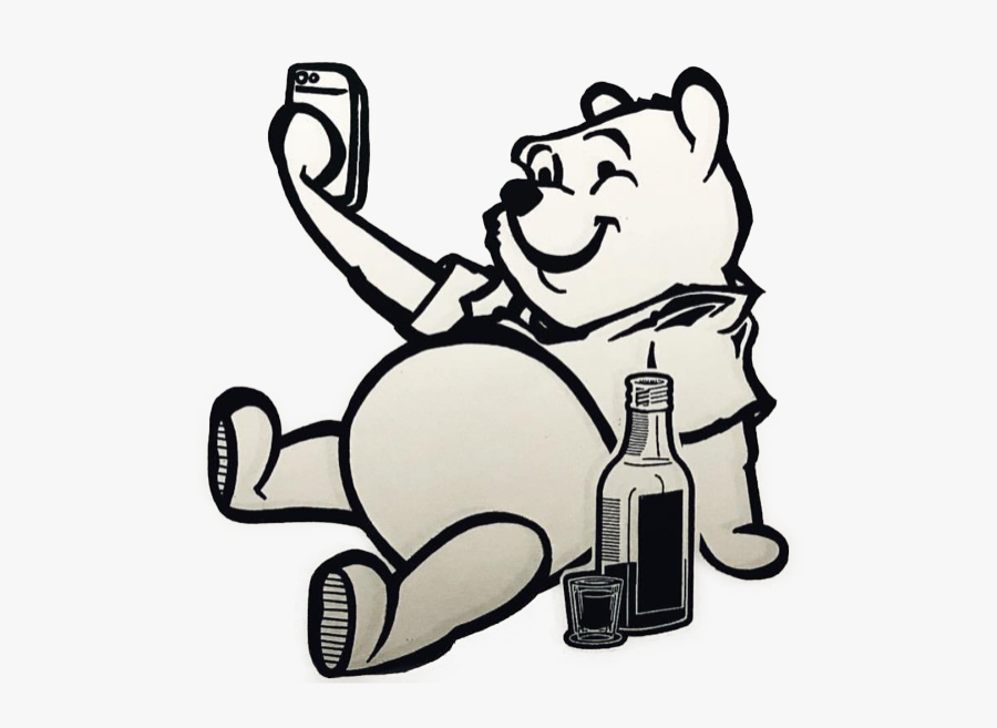 #stickergang #winnie #the #pooh #nowadays #selfie #drank - Winnie The Pooh Art Tattoo, Transparent Clipart