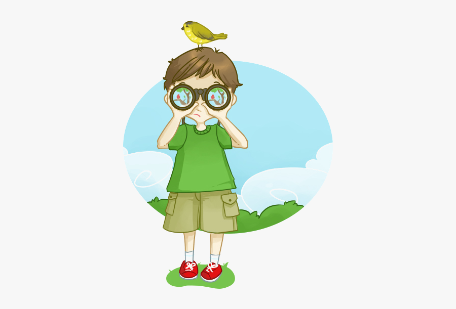 Boy With Binoculars - Cartoon Characters With Binoculars, Transparent Clipart