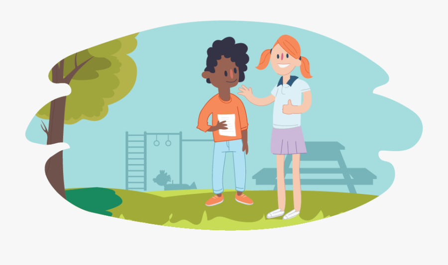 One Kid Holding A Piece Of Paper And The Other Kid - Armatura Plinto Di Fondazione, Transparent Clipart