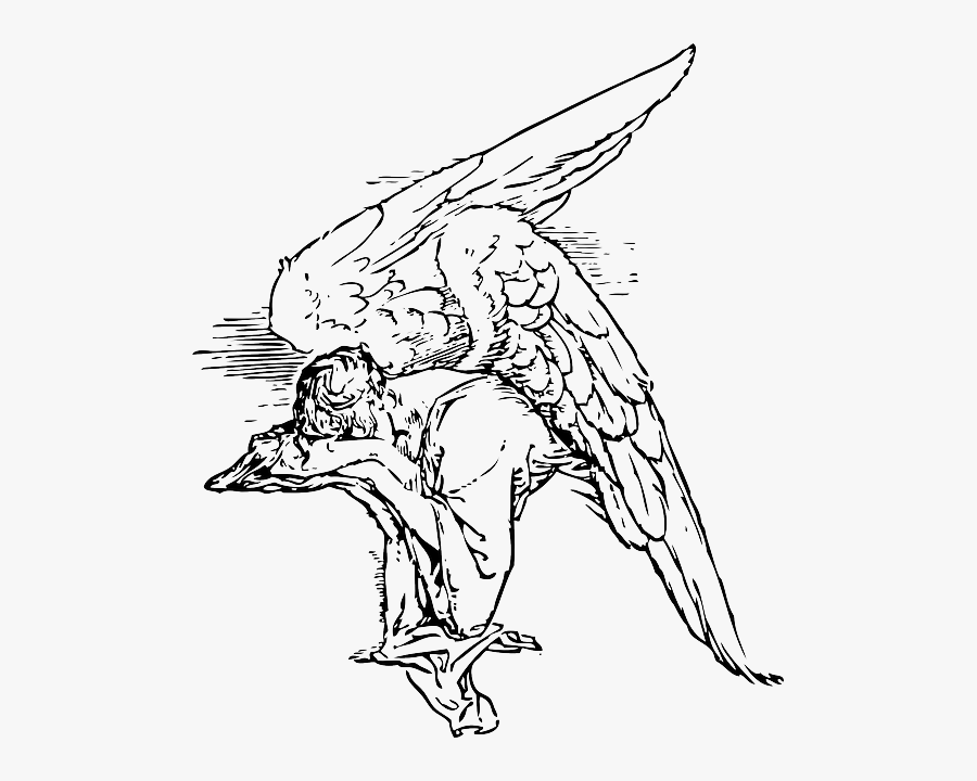 Angel Of Grief Tattoo Clip Art Vector Graphics Crying - Angel Statue Clipart, Transparent Clipart