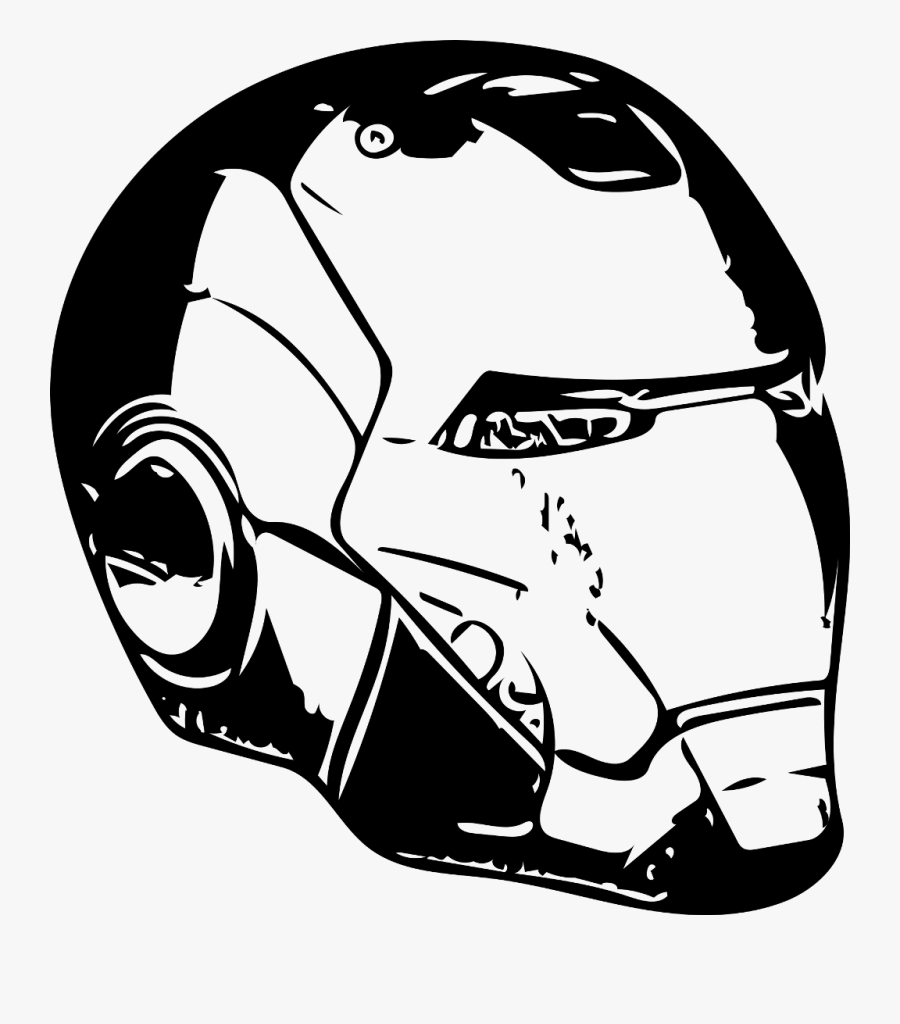#ironmancostume #ironman #mask #png - Drawing Helmet Of Iron Man, Transparent Clipart