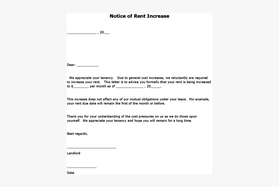 When Is A Rent Increase Lette - Renting, Transparent Clipart