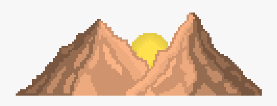 Clip Art Pixel Art Mountain - Mountain Sun Rise Png, Transparent Clipart