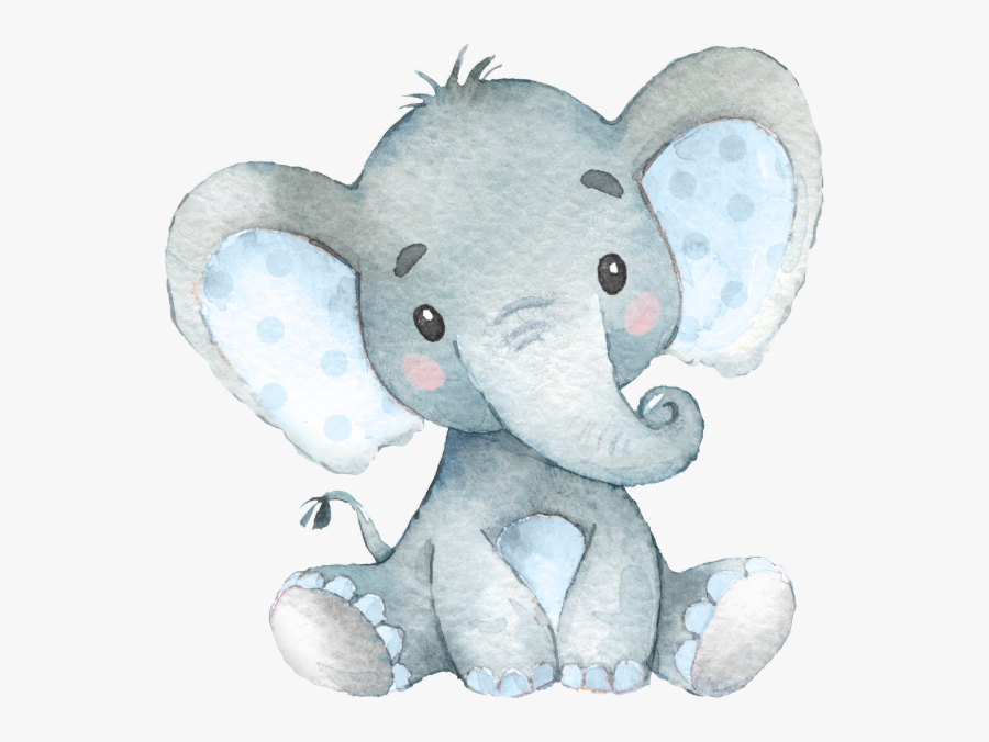 Floral Elephant Baby Shower, Transparent Clipart