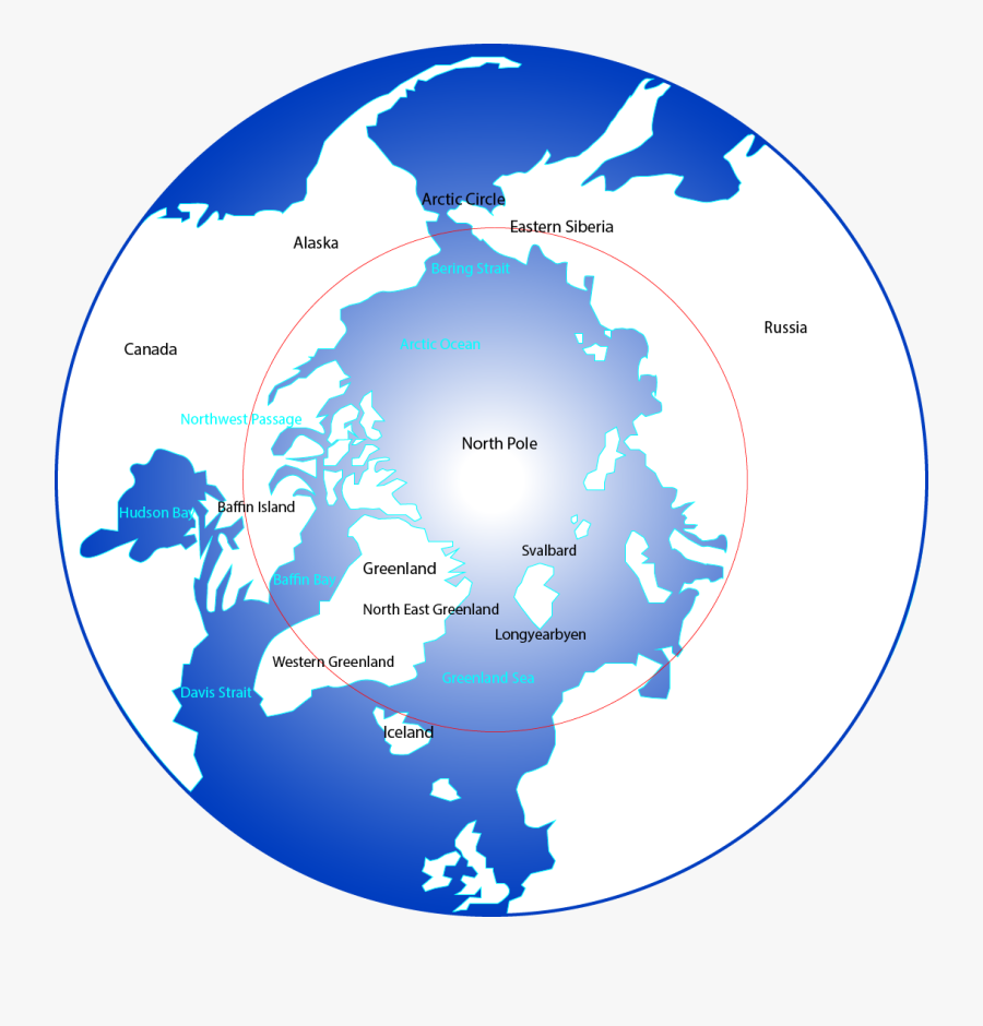 Arctic Cruise Guide Map - Worth Map Of Arctic Circle, Transparent Clipart