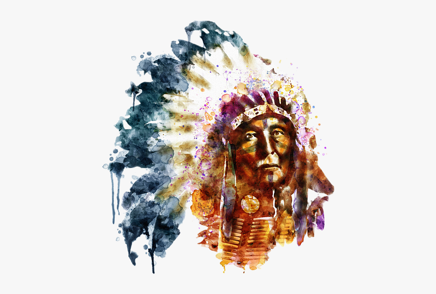 Clip Art Native American Water Color - Watercolor Native American, Transparent Clipart