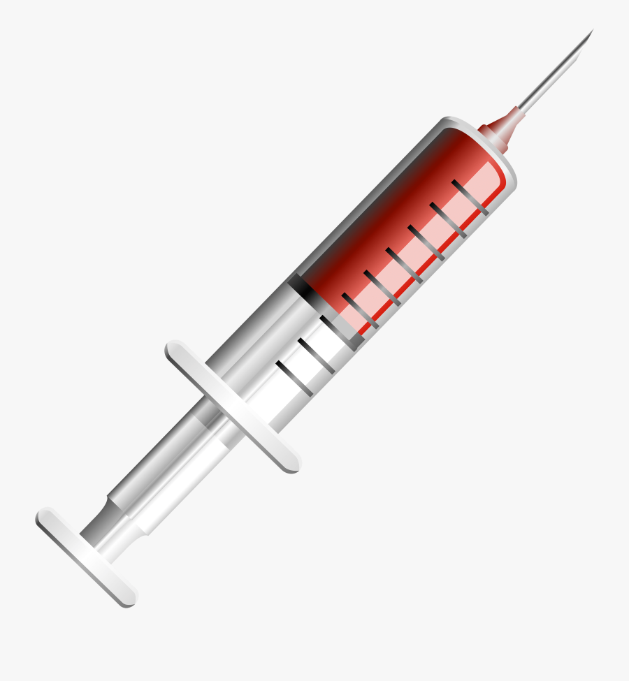 Syringe Illustration Red Transparent Png - Transparent Background Syringe Png, Transparent Clipart