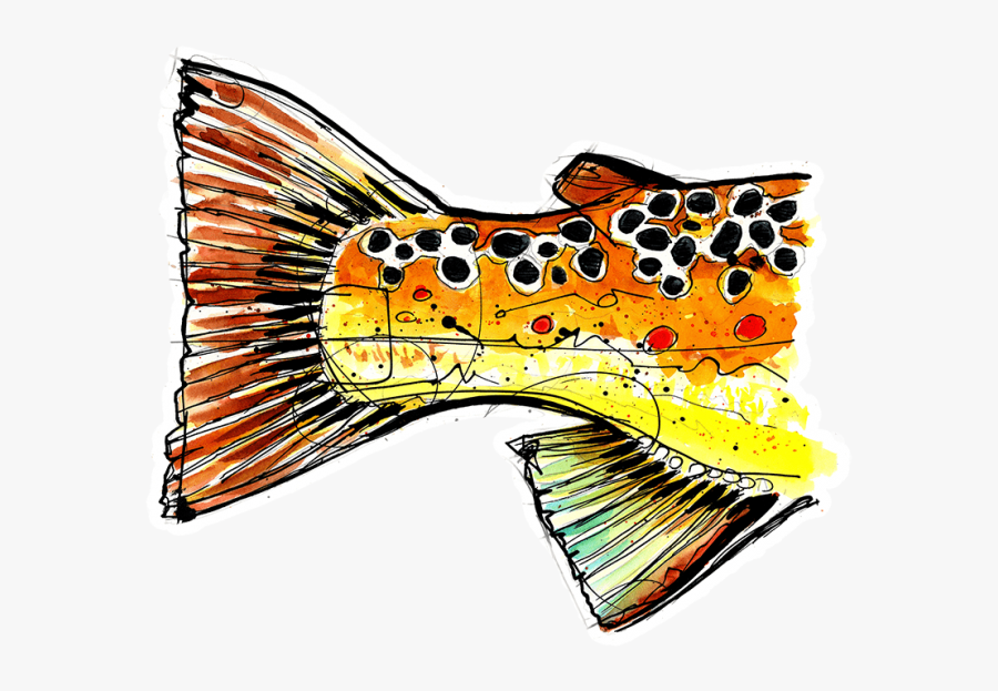 Ryan Keene Brown Trout Tail Sticker - Creative Arts, Transparent Clipart