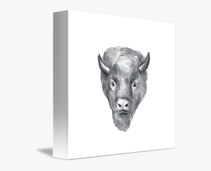 Clip Art Bison Watercolor - Bull, Transparent Clipart