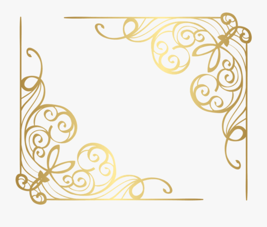 Corner Transparent Design - Transparent Gold Corner Border Png, Transparent Clipart