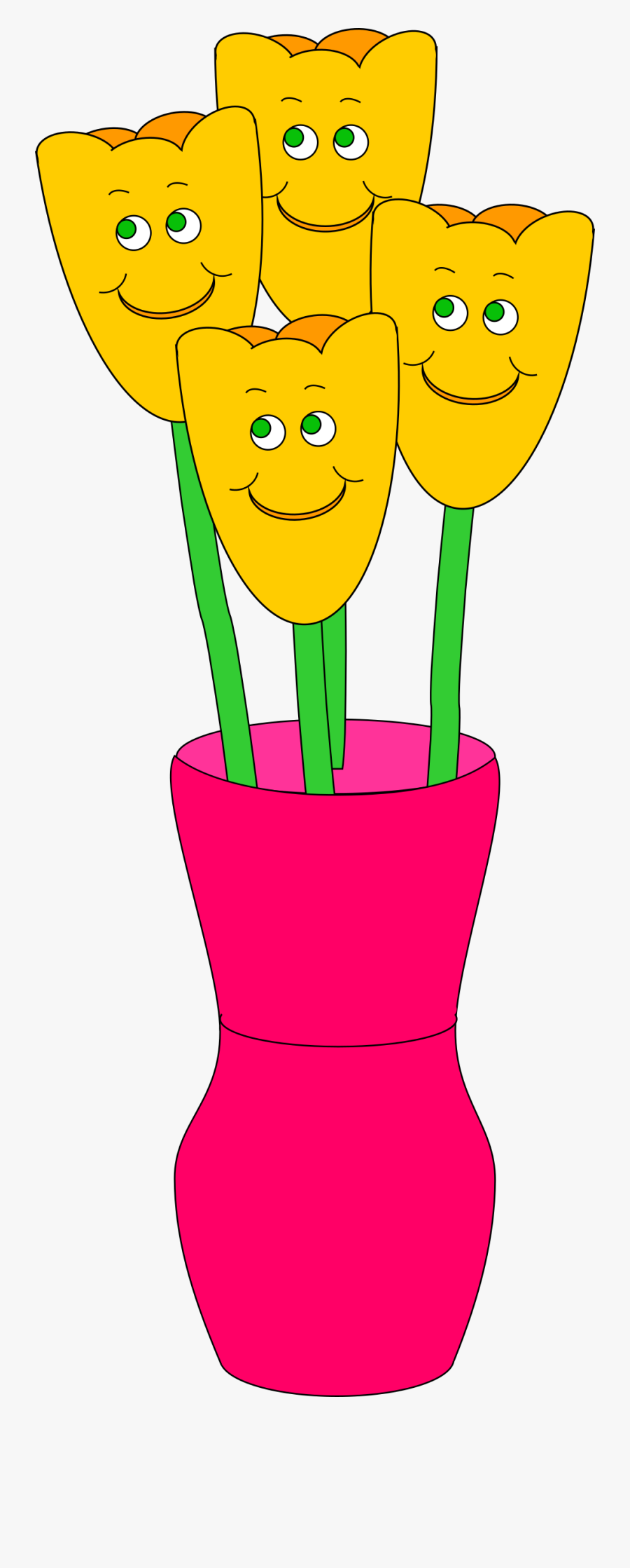 Vase Of Tulips Big - Gambar Animasi Vas Bunga, Transparent Clipart