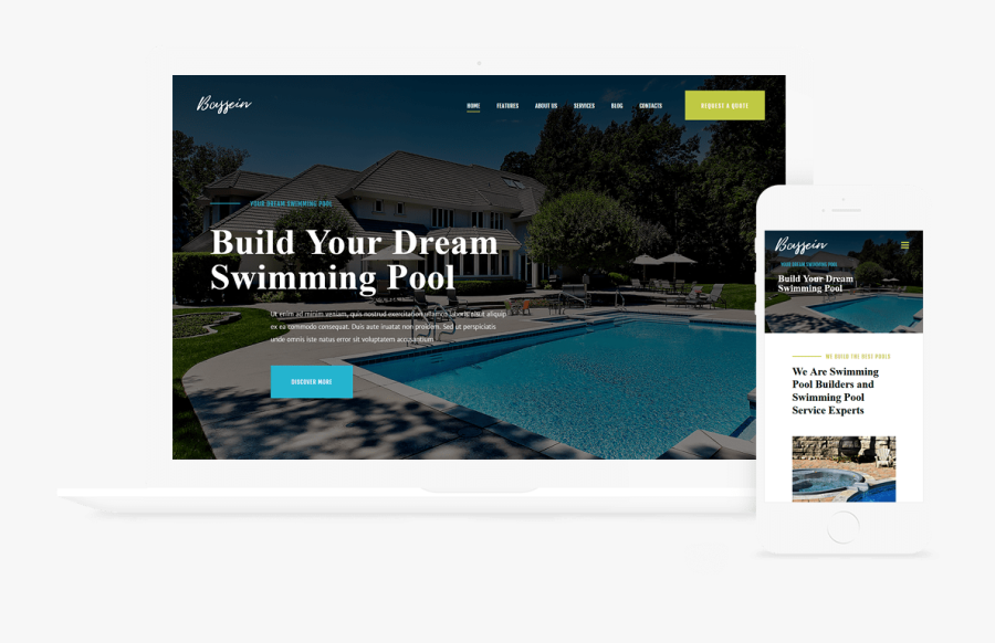 Bassein Wordpress Theme Swimming Pool - Swimming Pool, Transparent Clipart