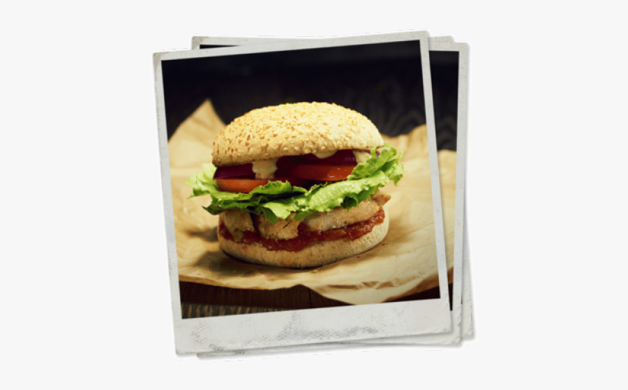 Veggie Burger Clipart Gourmet Burger - Burger Polaroid, Transparent Clipart