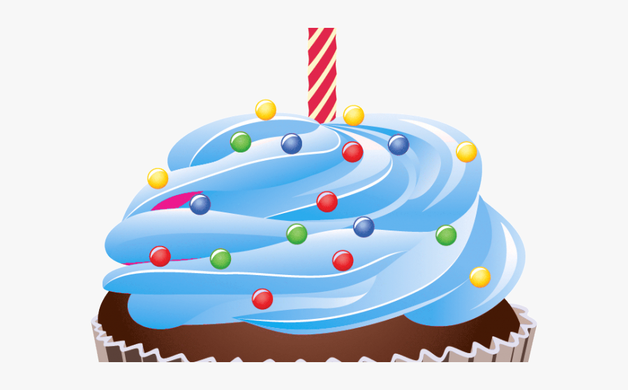 Icing Clipart Cake Drawing - Birthday Cupcake Vector Png, Transparent Clipart