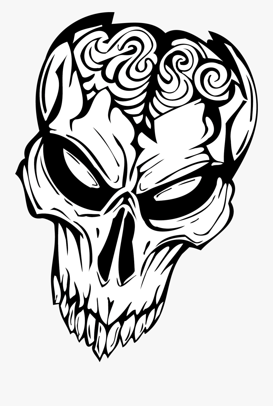 Krampus Vector Devil Skull - Devil Head Tattoo Png, Transparent Clipart
