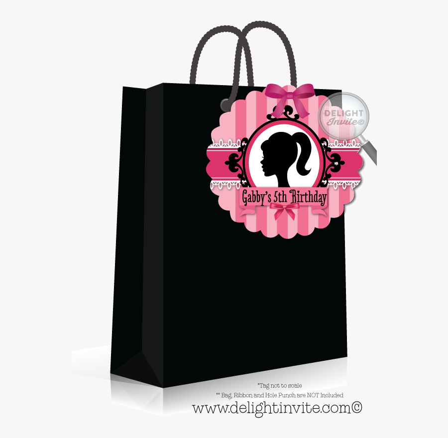 Barbie Silhouette Png - Barbie Thank You Tags, Transparent Clipart