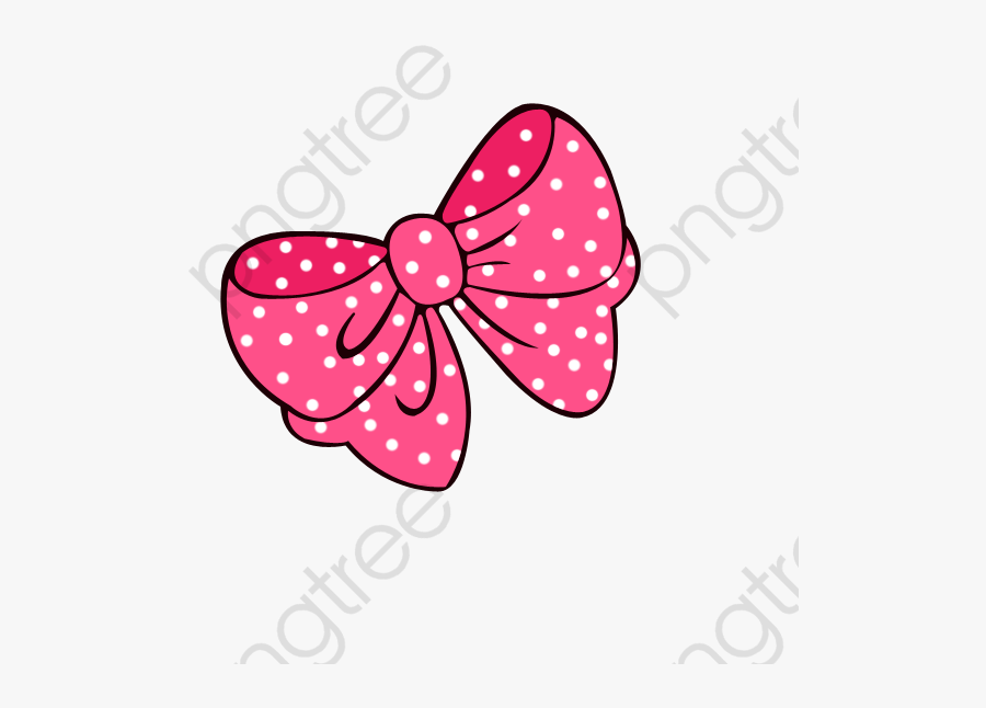 Pink Polka Dot Bow, Transparent Clipart