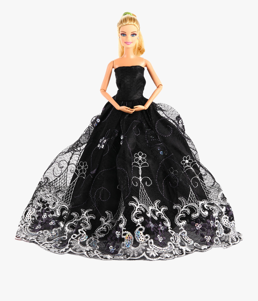 #barbie #dress #black - Gown, Transparent Clipart