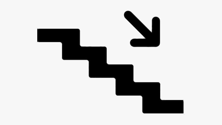 Stairs Down Icon - Down Arrow With Stairs Free 
